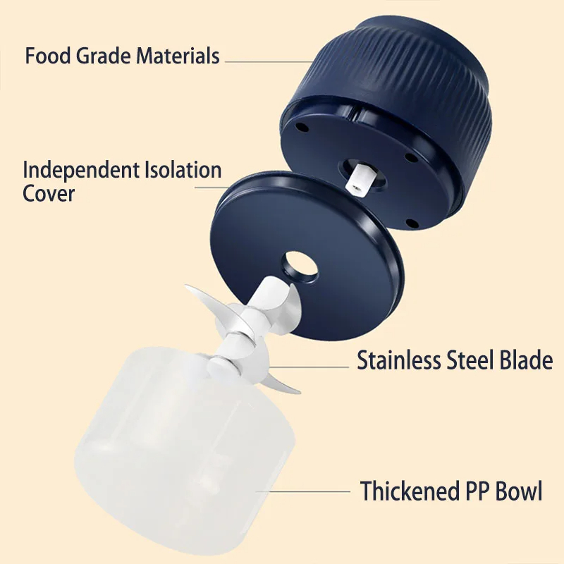Kitchen Gadgets Design - 250ml Mini Wireless USB Rechargeable Electric