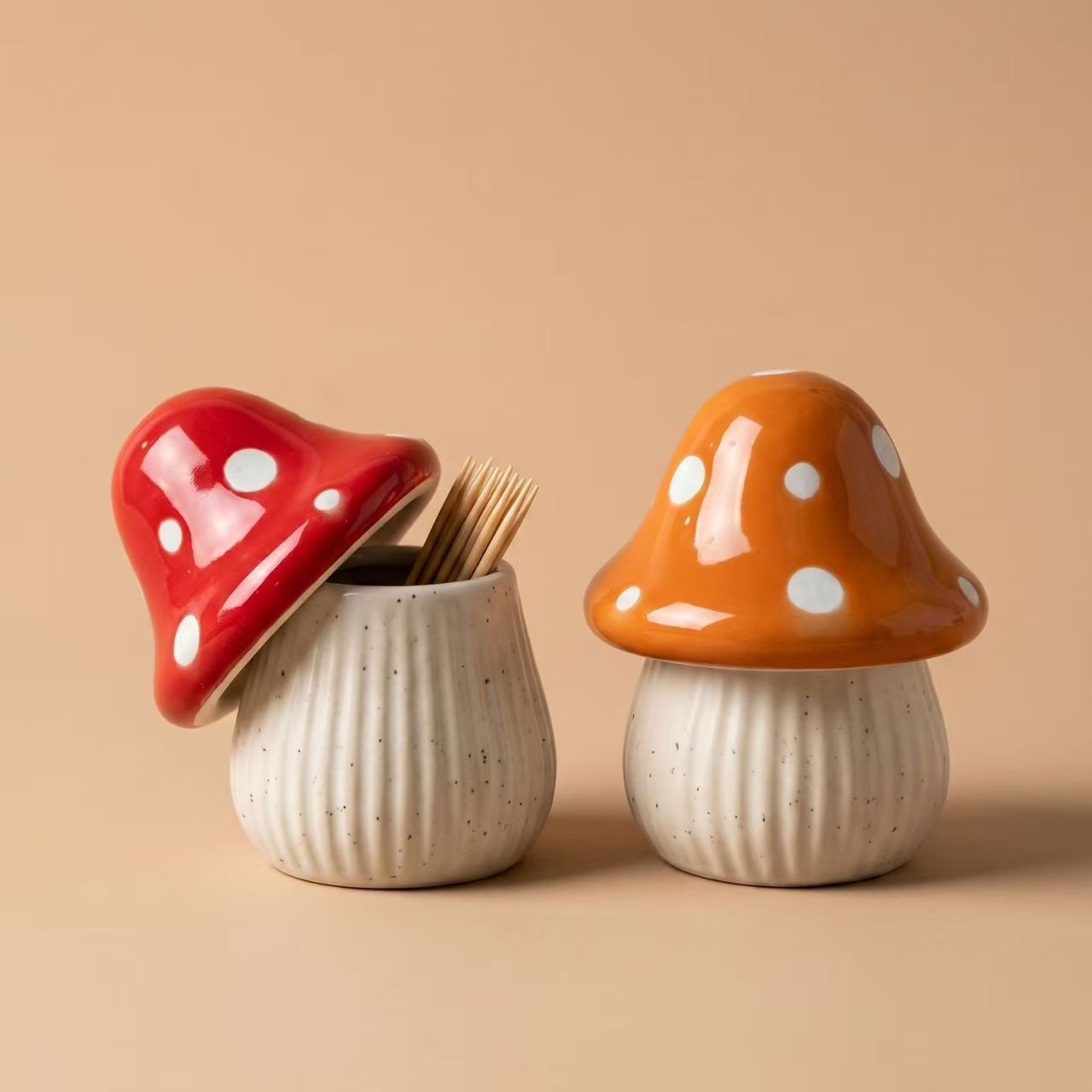 Cartoon Mushroom Ceramic Stora - Kitchen Gadgets Storage ulasan dan harga