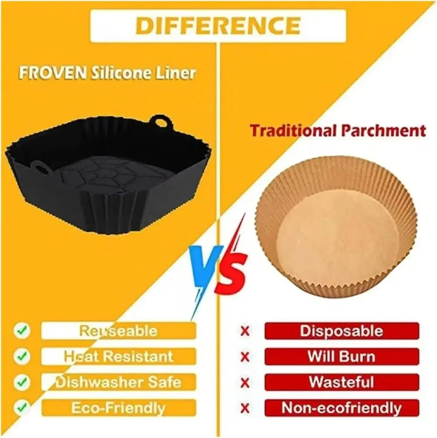 1pcs Reusable Silicone Air Fry - Air Fryer Accessories ulasan dan harga