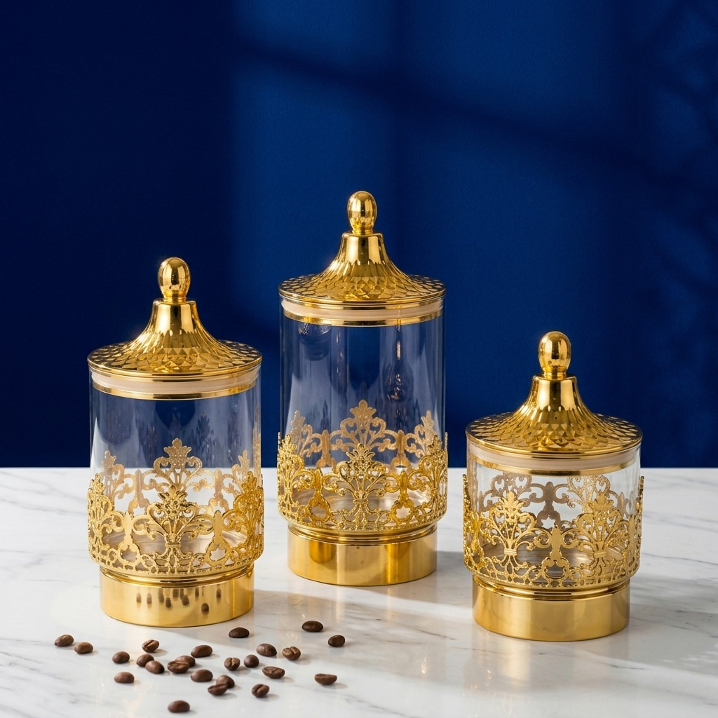 European Transparent Gold-plat - Kitchen Gadgets Storage ulasan dan harga