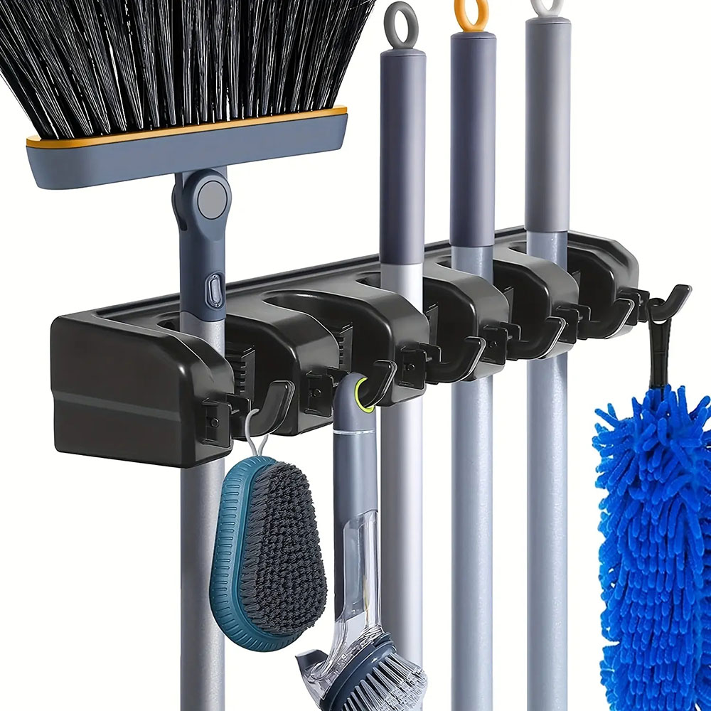 Wall Mounted Mop Holder 3/4/5  - Kitchen Gadgets Hacks ulasan dan harga