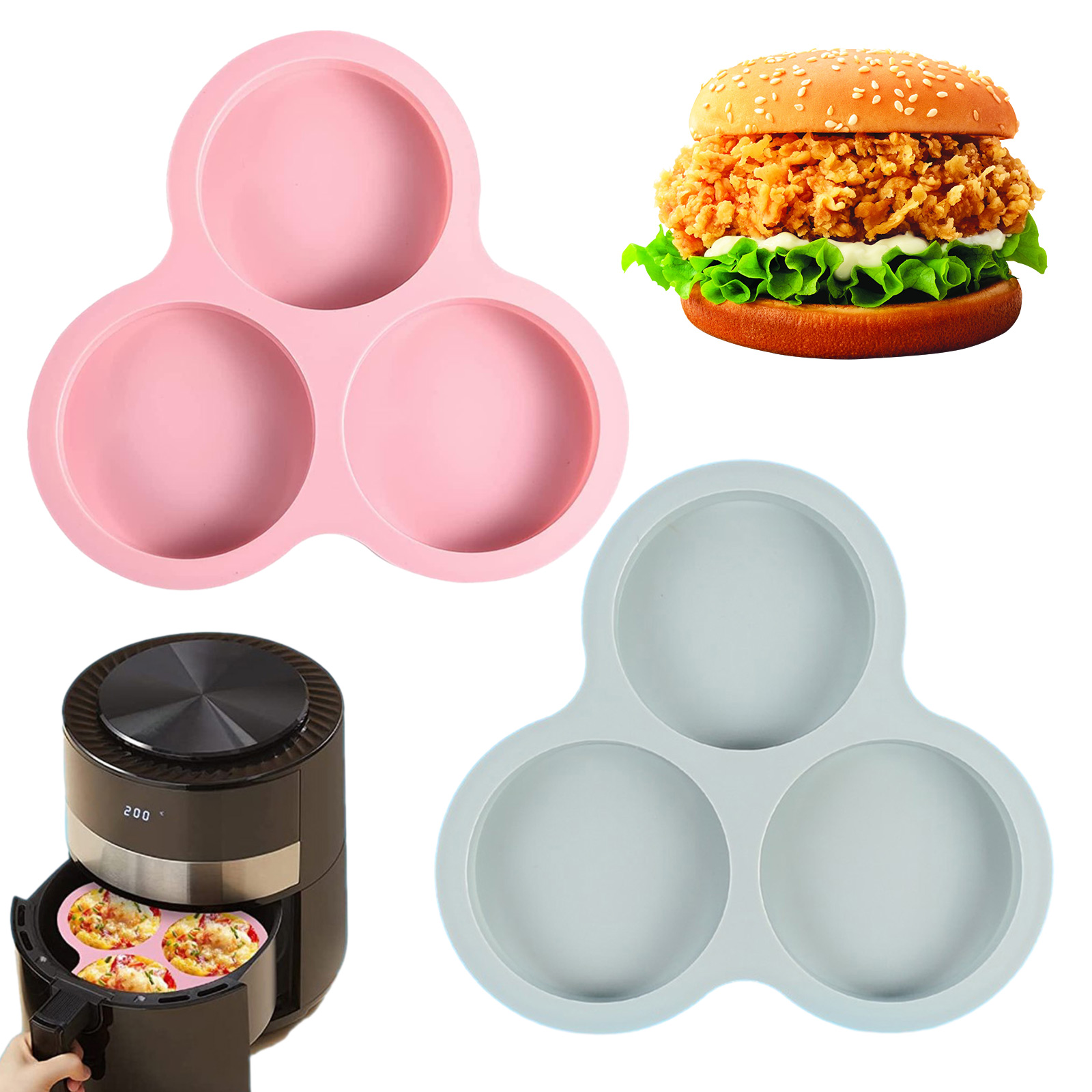1/2pcs Silicone Air Fryer Egg  - Air Fryer Accessories ulasan dan harga