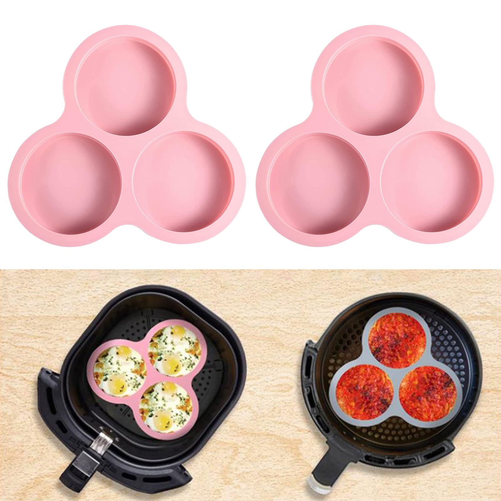 1/2pcs Silicone Air Fryer Egg  - Air Fryer Accessories ulasan dan harga