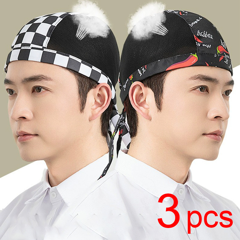 Breathable Mesh Cook Hat 3pcs  - Kitchen Gadgets You Need ulasan dan harga