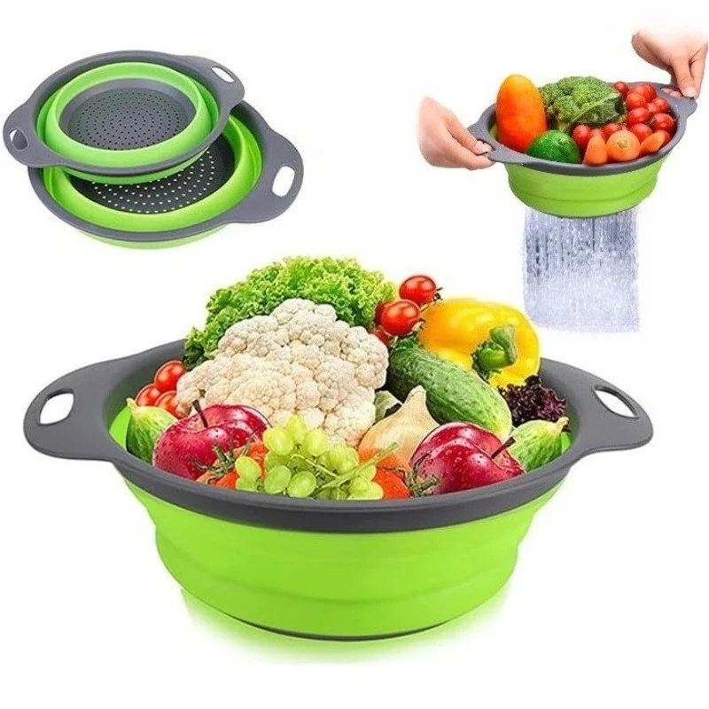 1Pc Foldable Silicone Strainer - Kitchen Gadgets Storage ulasan dan harga