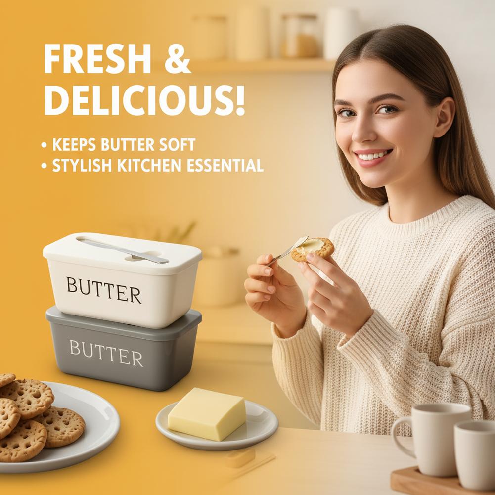 PP Butter Dish with Lid & Spre - Kitchen Gadgets Storage ulasan dan harga